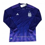 Camiseta Segunda Argentina 3 Estrellas 2022 Manga Larga