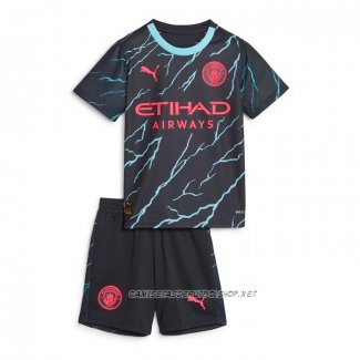 Camiseta Tercera Manchester City 23-24 Nino