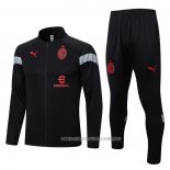 Chandal de Chaqueta del AC Milan 22-23 Negro y Rojo