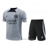 Chandal del Paris Saint-Germain Jordan 22-23 Manga Corta Gris - Pantalon Corto