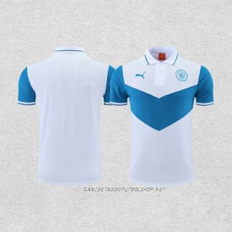 Camiseta Polo del Manchester City 22-23 Azul y Blanco