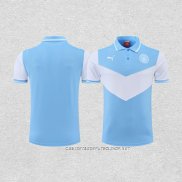 Camiseta Polo del Manchester City 22-23 Azul y Blanco