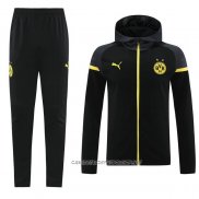 Chandal con Capucha del Borussia Dortmund 24-25 Negro