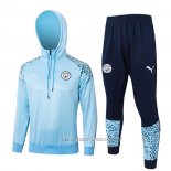 Chandal de Sudadera del Manchester City 23-24 Azul Claro