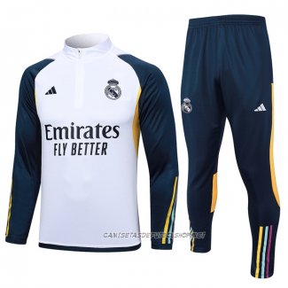 Chandal de Sudadera del Real Madrid 23-24 Nino Blanco