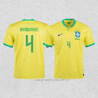 Camiseta Primera Brasil Jugador Marquinhos 2022