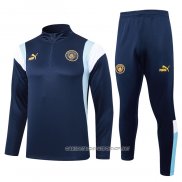 Chandal de Sudadera del Manchester City 23-24 Azul Oscuro