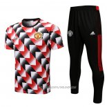 Chandal del Manchester United 22-23 Manga Corta Negro y Rojo