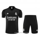 Chandal del Real Madrid 23-24 Manga Corta Negro - Pantalon Corto