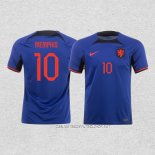 Camiseta Segunda Paises Bajos Jugador Memphis 2022