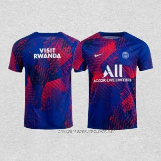 Camiseta Pre Partido del Paris Saint-Germain 2022 Azul y Rojo