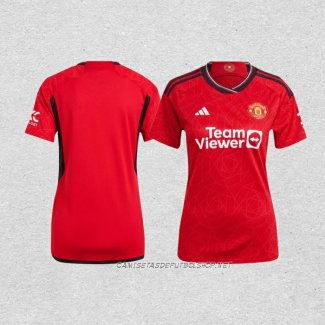 Camiseta Primera Manchester United 23-24 Mujer