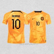 Camiseta Primera Paises Bajos Jugador Memphis 2022