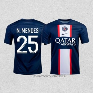 Camiseta Primera Paris Saint-Germain Jugador N.Mendes 22-23