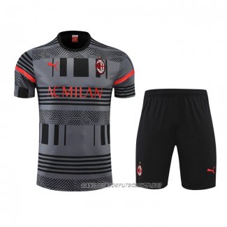 Chandal del AC Milan 22-23 Manga Corta Gris - Pantalon Corto