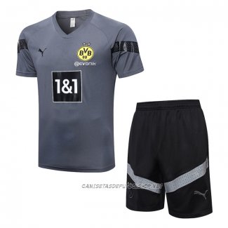 Chandal del Borussia Dortmund 22-23 Manga Corta Gris - Pantalon Corto