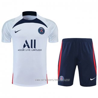 Chandal del Paris Saint-Germain 22-23 Manga Corta Blanco - Pantalon Corto