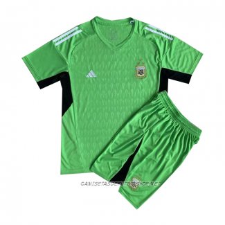 Camiseta Argentina Portero 2022 Nino Verde