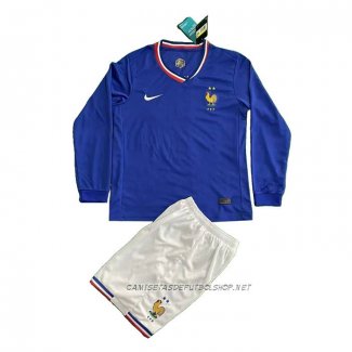 Camiseta Primera Francia 2024 Nino Manga Larga