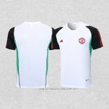 Camiseta de Entrenamiento Manchester United 23-24 Blanco y Negro