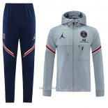 Chandal con Capucha del Paris Saint-Germain 21-22 Gris
