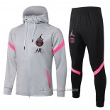 Chandal con Capucha del Paris Saint-Germain 21-22 Gris