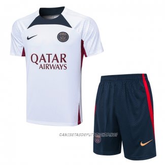 Chandal del Paris Saint-Germain 23-24 Manga Corta Blanco - Pantalon Corto