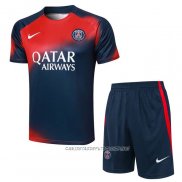 Chandal del Paris Saint-Germain 23-24 Manga Corta Rojo y Azul - Pantalon Corto