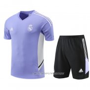 Chandal del Real Madrid 22-23 Manga Corta Purpura - Pantalon Corto