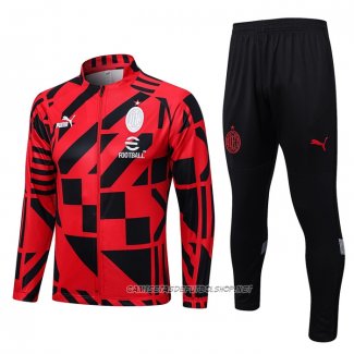 Chandal de Chaqueta del AC Milan 22-23 Rojo y Negro