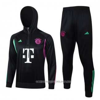 Chandal de Sudadera del Bayern Munich 23-24 Nino Negro y Blanco