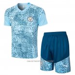 Chandal del Manchester City 23-24 Manga Corta Azul - Pantalon Corto