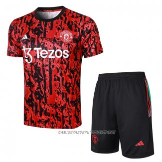 Chandal del Manchester United 23-24 Manga Corta Rojo - Pantalon Corto