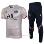 Chandal del Paris Saint-Germain 21-22 Manga Corta Gris