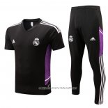 Chandal del Real Madrid 22-23 Manga Corta Negro y Purpura