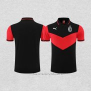 Camiseta Polo del AC Milan 22-23 Negro y Rojo