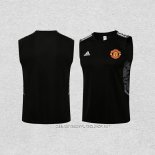 Camiseta de Entrenamiento Manchester United 21-22 Sin Mangas Negro