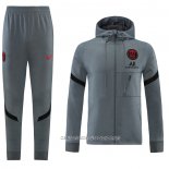 Chandal con Capucha del Paris Saint-Germain 21-22 Gris