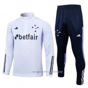 Chandal de Sudadera del Cruzeiro 23-24 Blanco