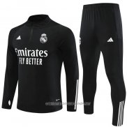 Chandal de Sudadera del Real Madrid 23-24 Nino Negro