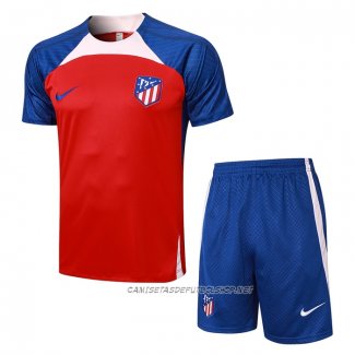 Chandal del Atletico Madrid 23-24 Manga Corta Rojo - Pantalon Corto