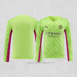 Camiseta Manchester City Portero 23-24 Manga Larga Verde