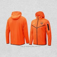 Chaqueta con Capucha del Barcelona 22-23 Naranja