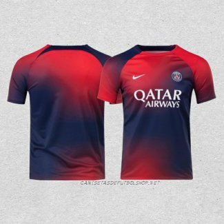 Camiseta Pre Partido del Paris Saint-Germain 2023 Azul y Rojo