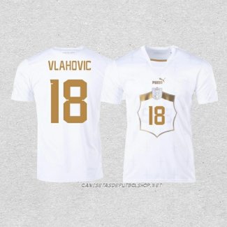 Camiseta Segunda Serbia Jugador Vlahovic 2022