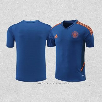 Camiseta de Entrenamiento Manchester United 22-23 Azul