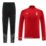 Chandal de Sudadera del AC Milan 23-24 Rojo Oscuro