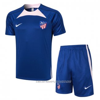 Chandal del Atletico Madrid 23-24 Manga Corta Azul - Pantalon Corto