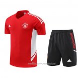 Chandal del Manchester United 22-23 Manga Corta Rojo - Pantalon Corto