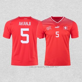 Camiseta Primera Suiza Jugador Akanji 2022